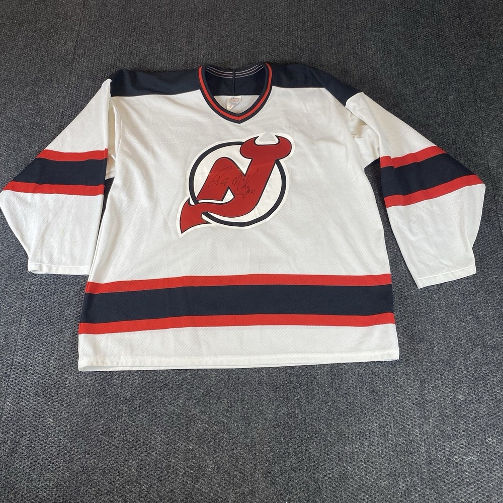Vintage CCM Maska New Jersey Devils Signed Randy McKay 21 Hockey Jersey XL